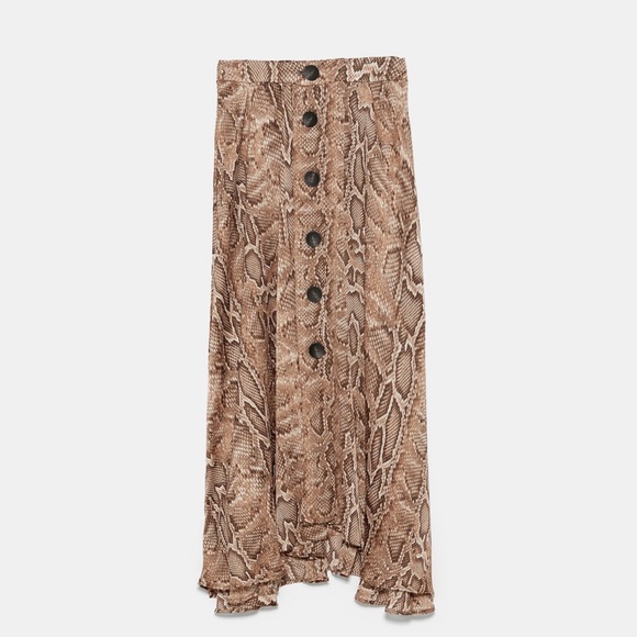 ZARA BNWT Snake Print Midi Skirt - Picture 8 of 8